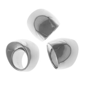 SALVATORE PLATA RING SILVER RHODIUM 112S0286 
WIDE / 18